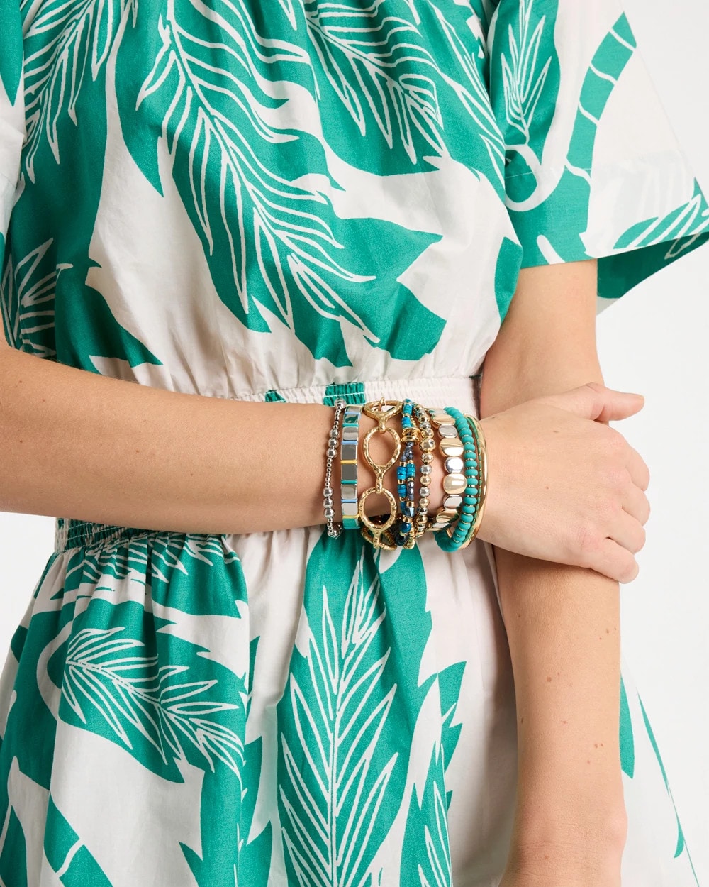 Chico's Sale | Green Round Stretch Bracelet