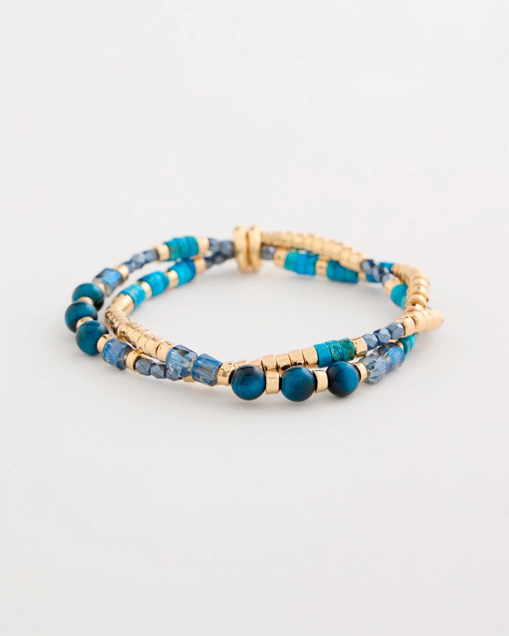 Chico's Essential | Genuine Teal Tiger's Eye Stretch Bracelet