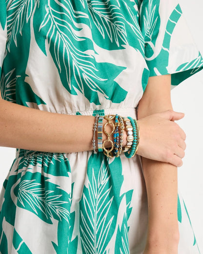 Chico's Essential | Genuine Teal Tiger's Eye Stretch Bracelet