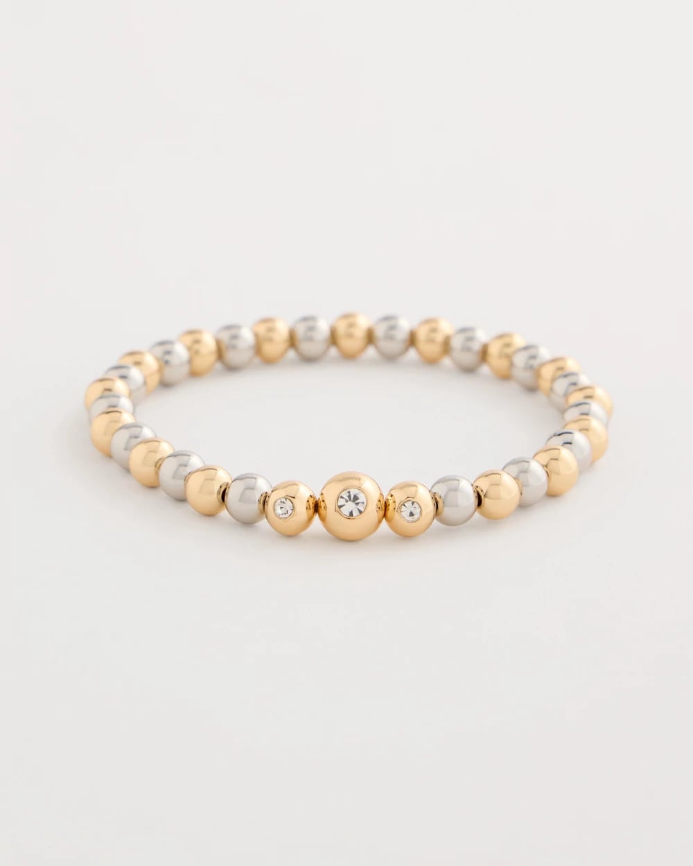 Chico's Everyday | Mixed Metal Beaded Stretch Bracelet