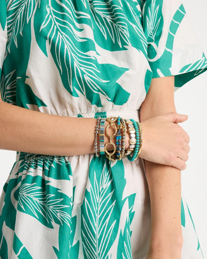 Chico's Everyday | Mixed Metal Beaded Stretch Bracelet