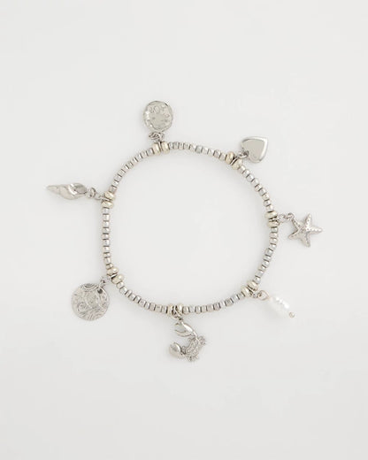 Chico's Smart Buy | Beachy Silvertone Stretch Charm Bracelet
