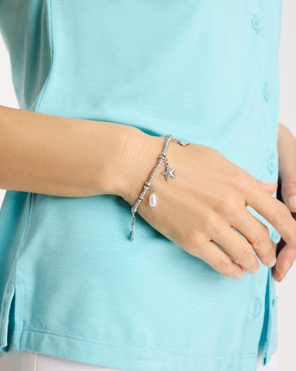 Chico's Smart Buy | Beachy Silvertone Stretch Charm Bracelet