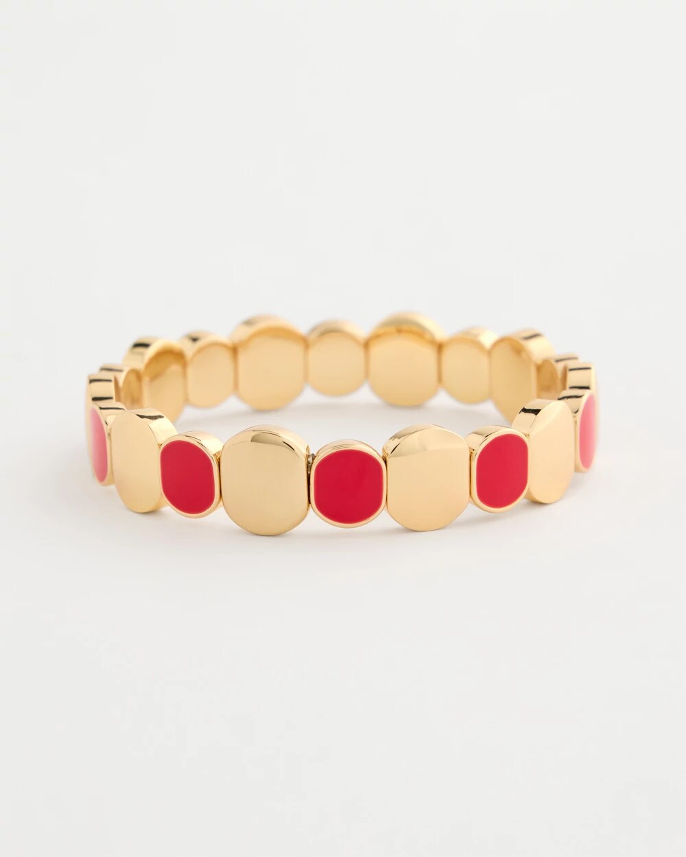 Chico's Best Seller | Red Goldtone Glam Stretch Bracelet