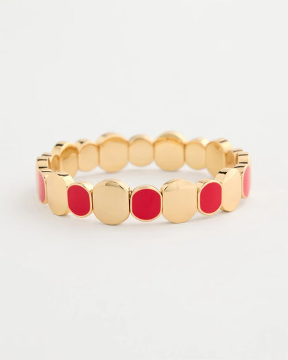 Chico's Best Seller | Red Goldtone Glam Stretch Bracelet