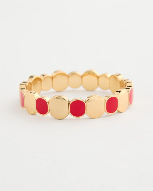 Chico's Best Seller | Red Goldtone Glam Stretch Bracelet