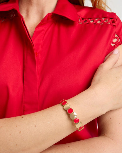 Chico's Best Seller | Red Goldtone Glam Stretch Bracelet