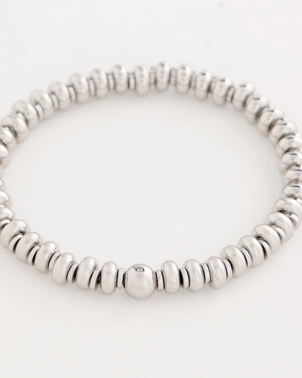 Chico's Customer Favorite | Silvertone Rounded Stretch Bracelet