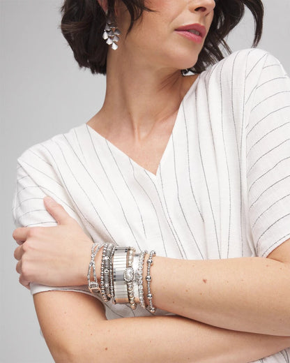 Chico's Hot Sale | Silvertone Flexible Cuff Bracelet