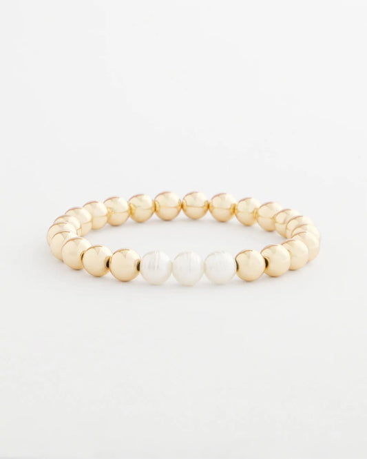 Chico's New | Goldtone Bead Stretch Bracelet