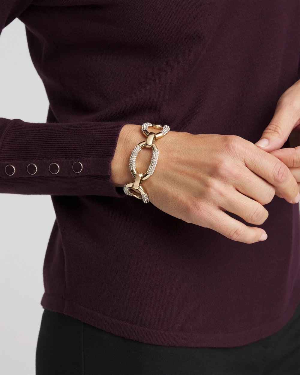 Chico's Special Offer | Large Pave Link Toggle Bracelet