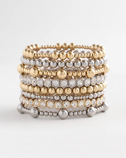 Chico's Hot Sale | Silver-tone Medium Bead Stretch Bracelet