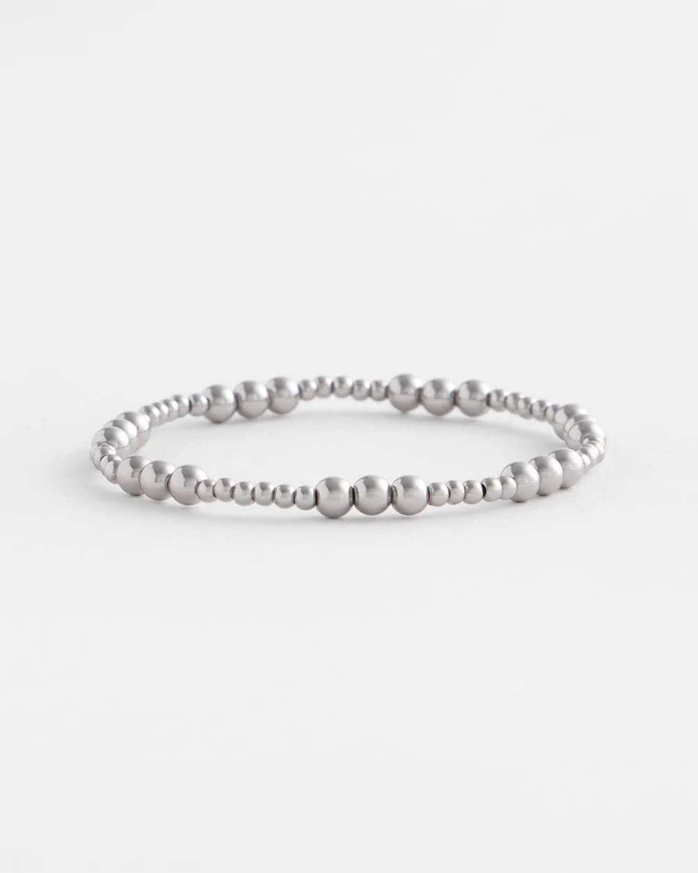 Chico's Classic | Silver-tone Small Bead Stretch Bracelet