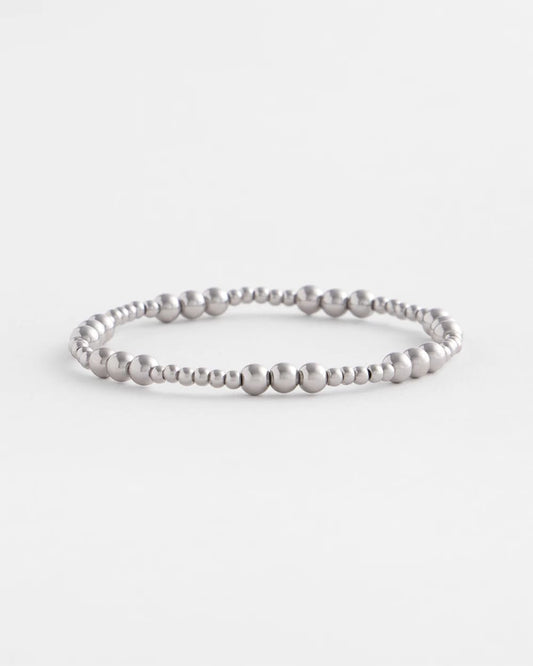 Chico's Classic | Silver-tone Small Bead Stretch Bracelet