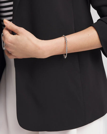 Chico's Classic | Silver-tone Small Bead Stretch Bracelet