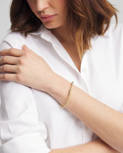 Chico's New | Gold-tone Small Bead Stretch Bracelet