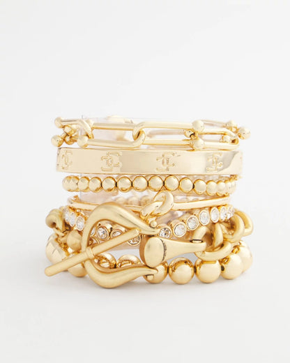 Chico's Deals | Small Beaded Gold Tone Stretch Bracelet