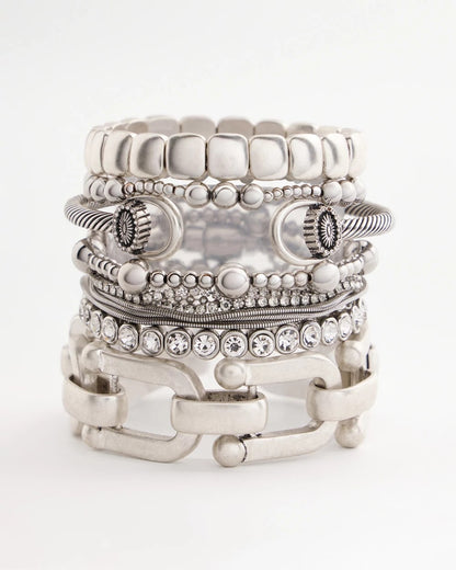 Chico's Trusted | Silvertone Stretch Bracelet