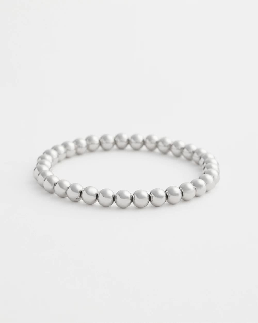 Chico's Deals | Small Beaded Silver Tone Stretch Bracelet
