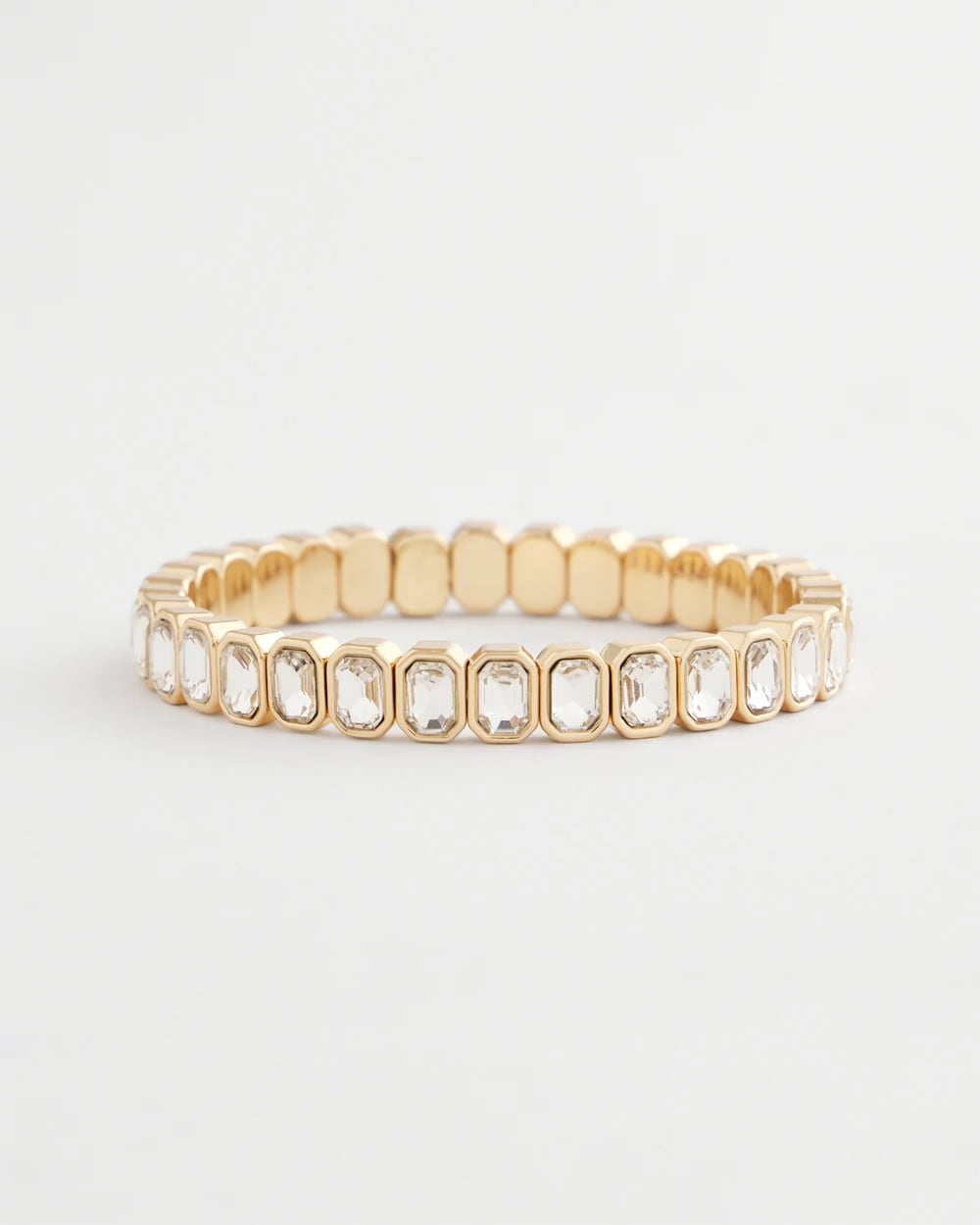 Chico's Signature | Gold Bezel Set Stretch Tennis Bracelet