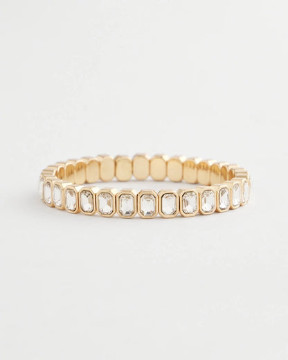Chico's Signature | Gold Bezel Set Stretch Tennis Bracelet