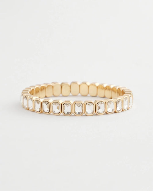 Chico's Signature | Gold Bezel Set Stretch Tennis Bracelet