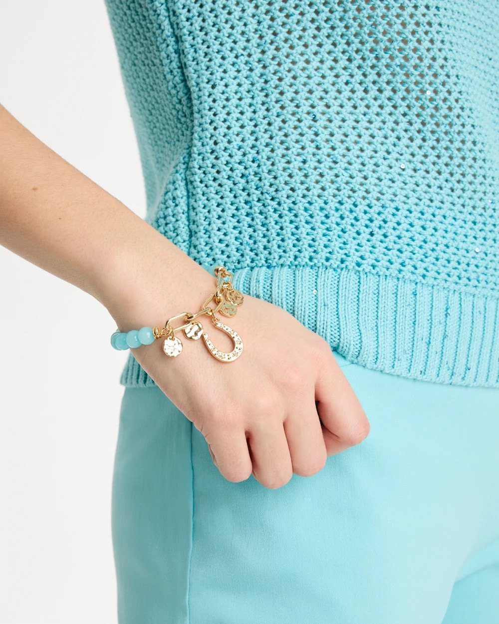 Chico's Customer Favorite | Jade Stone Link Charm Bracelet