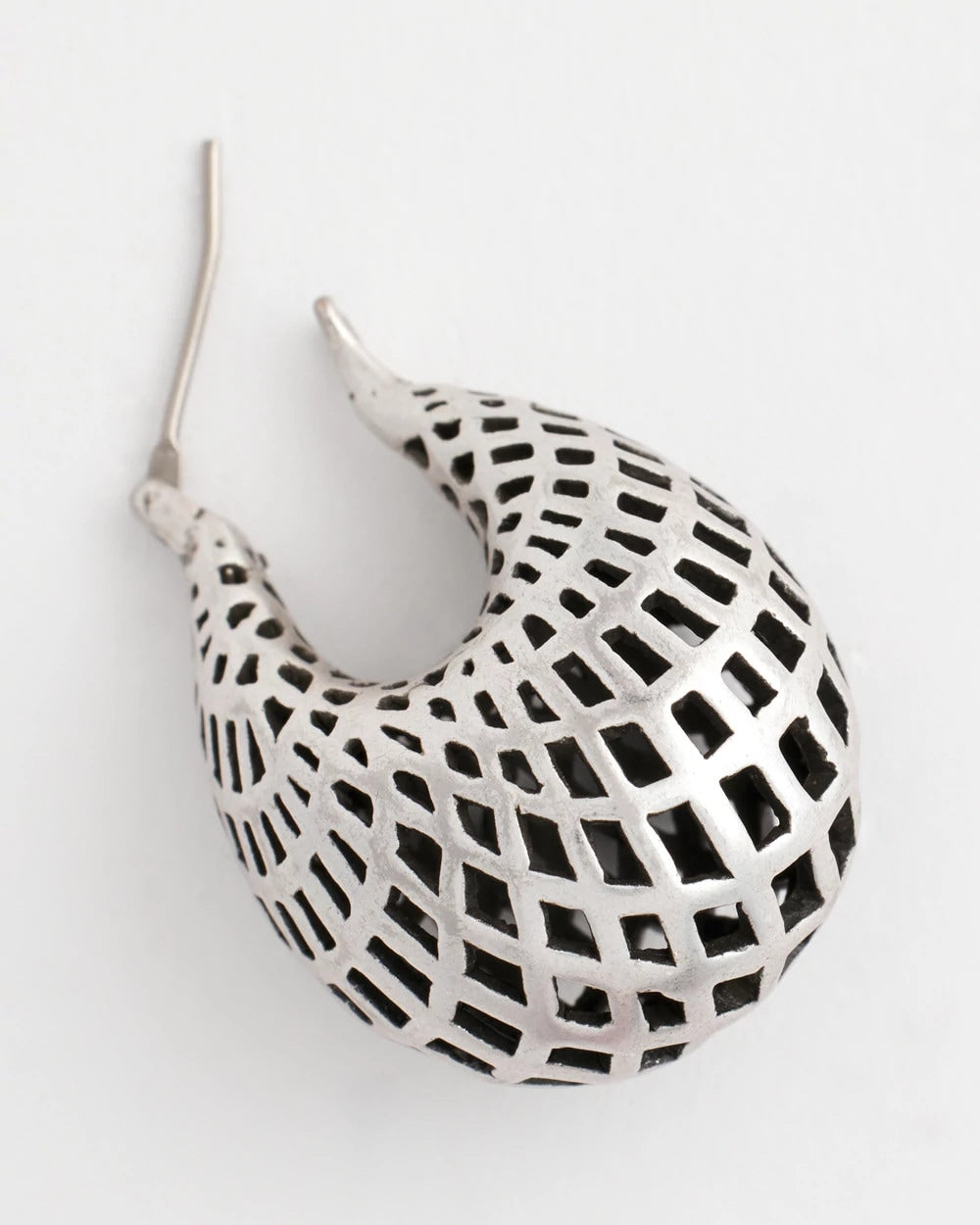 Chico's Deals | Silver Lattice Puff Hoop Earrings