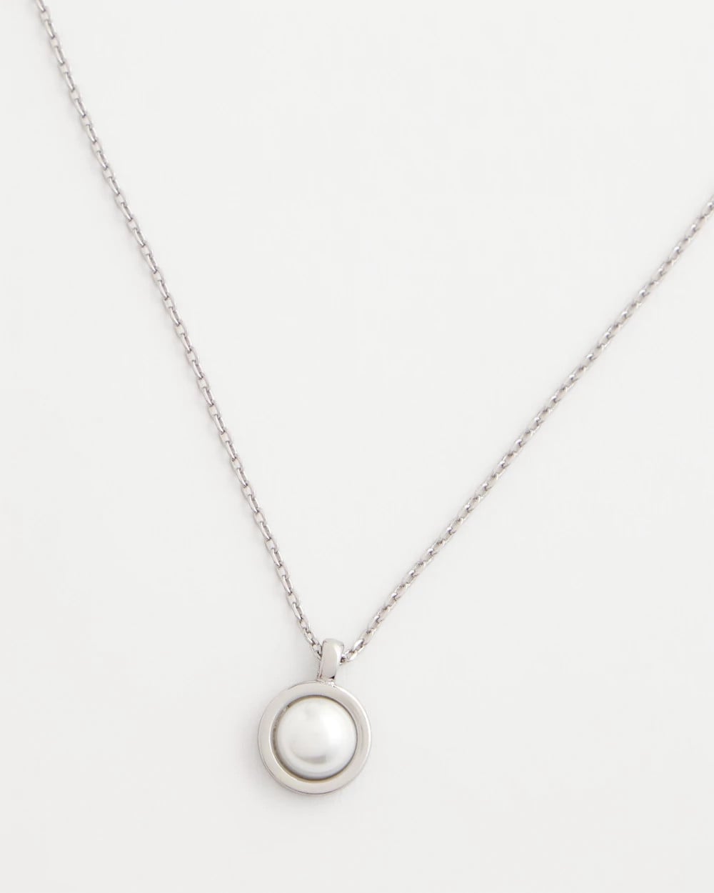 Chico's Latest | Silver Pearl Single Strand Necklace