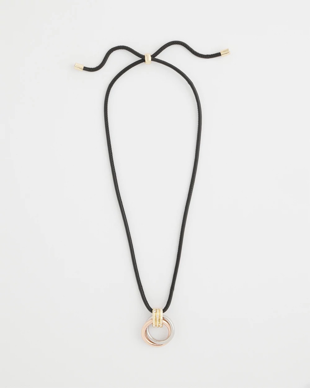 Chico's Top Pick | Adjustable Tri-Tone Pendant Necklace