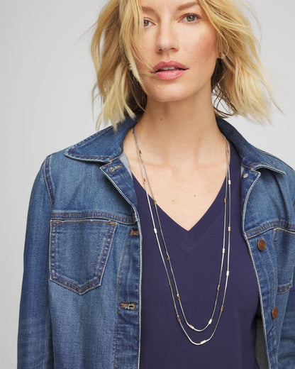Chico's Deals | Mixed Metal Double Strand Necklace