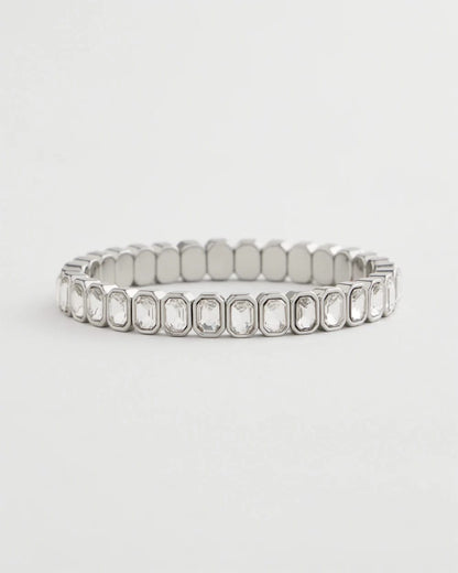 Chico's Latest | Silver Bezel Set Stretch Tennis Bracelet