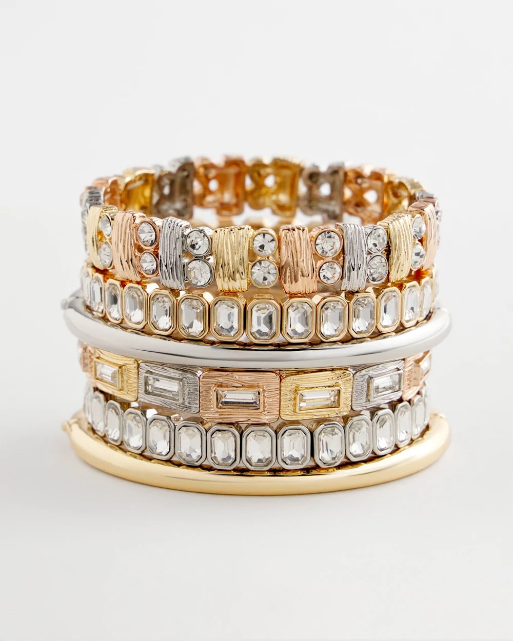Chico's Latest | Silver Bezel Set Stretch Tennis Bracelet