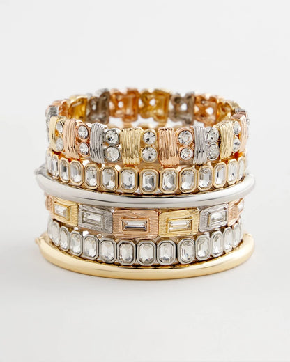 Chico's Latest | Silver Bezel Set Stretch Tennis Bracelet