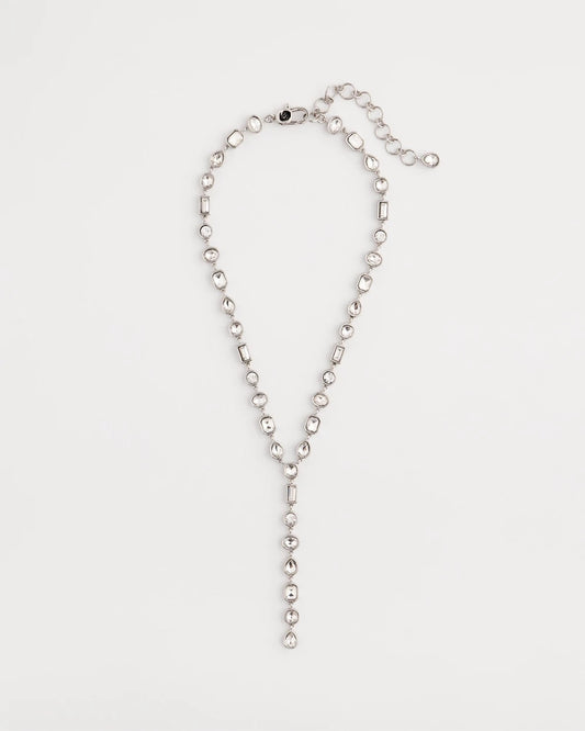 Chico's Recommended | Bezel Set Silvertone Y-Necklace