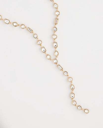 Chico's Deals | Bezel Set Goldtone Y-Necklace
