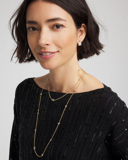 Chico's Featured | Fine Crystal Long Chain Necklace