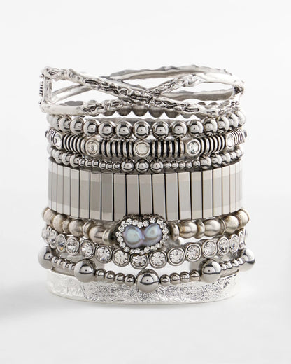 Chico's Customer Favorite | Silver Tone Stretch Watchband Bracelet