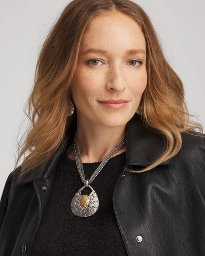 Chico's Signature | Island Metal Pendant Necklace