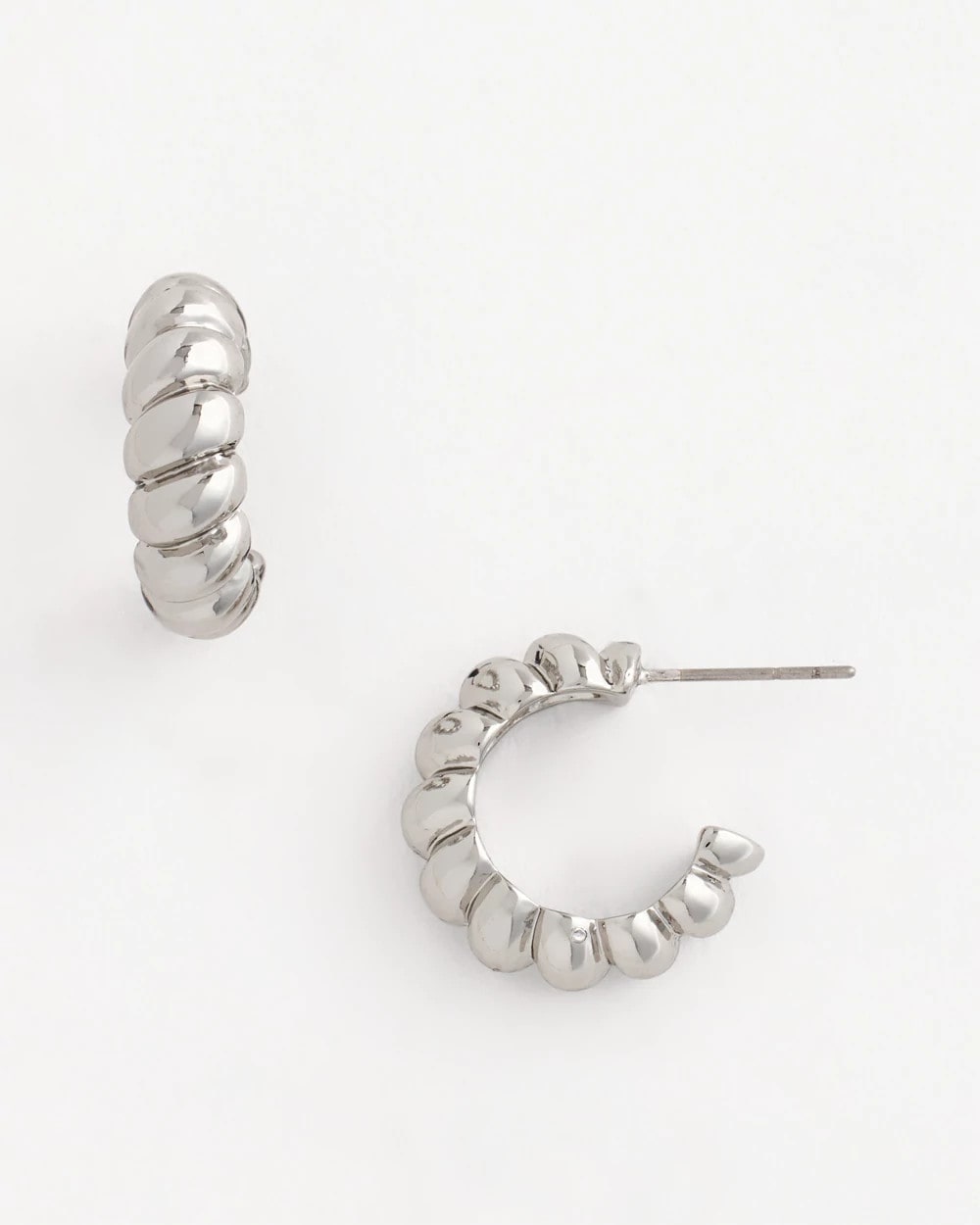 Chico's Featured | No Droop® Silvertone Twisted Hoop Earrings