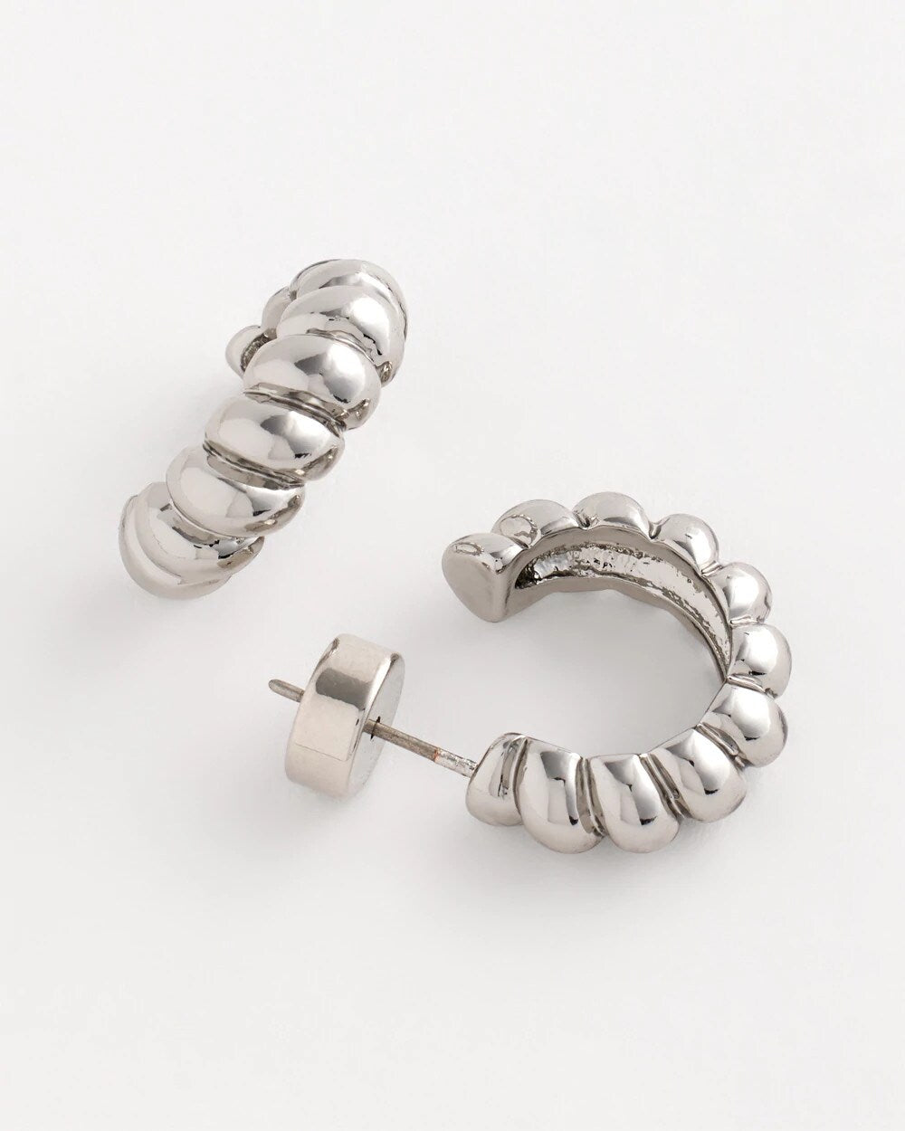Chico's Featured | No Droop® Silvertone Twisted Hoop Earrings