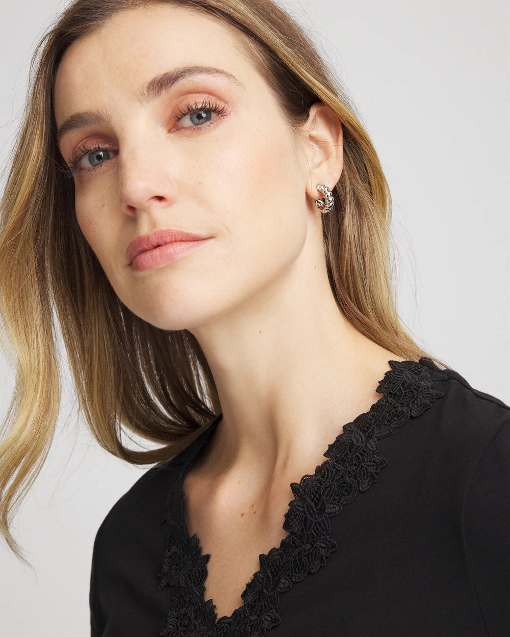 Chico's Featured | No Droop® Silvertone Twisted Hoop Earrings