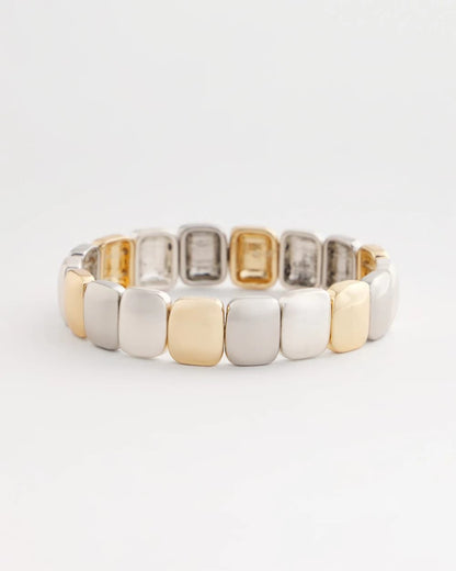 Chico's Trending | Mixed-Metal Matte Square Stretch Bracelet