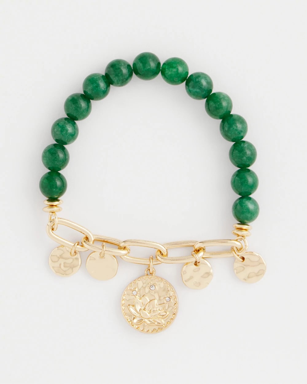 Chico's Deals | Green Jade Stone Charm Bracelet
