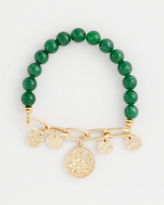 Chico's Deals | Green Jade Stone Charm Bracelet