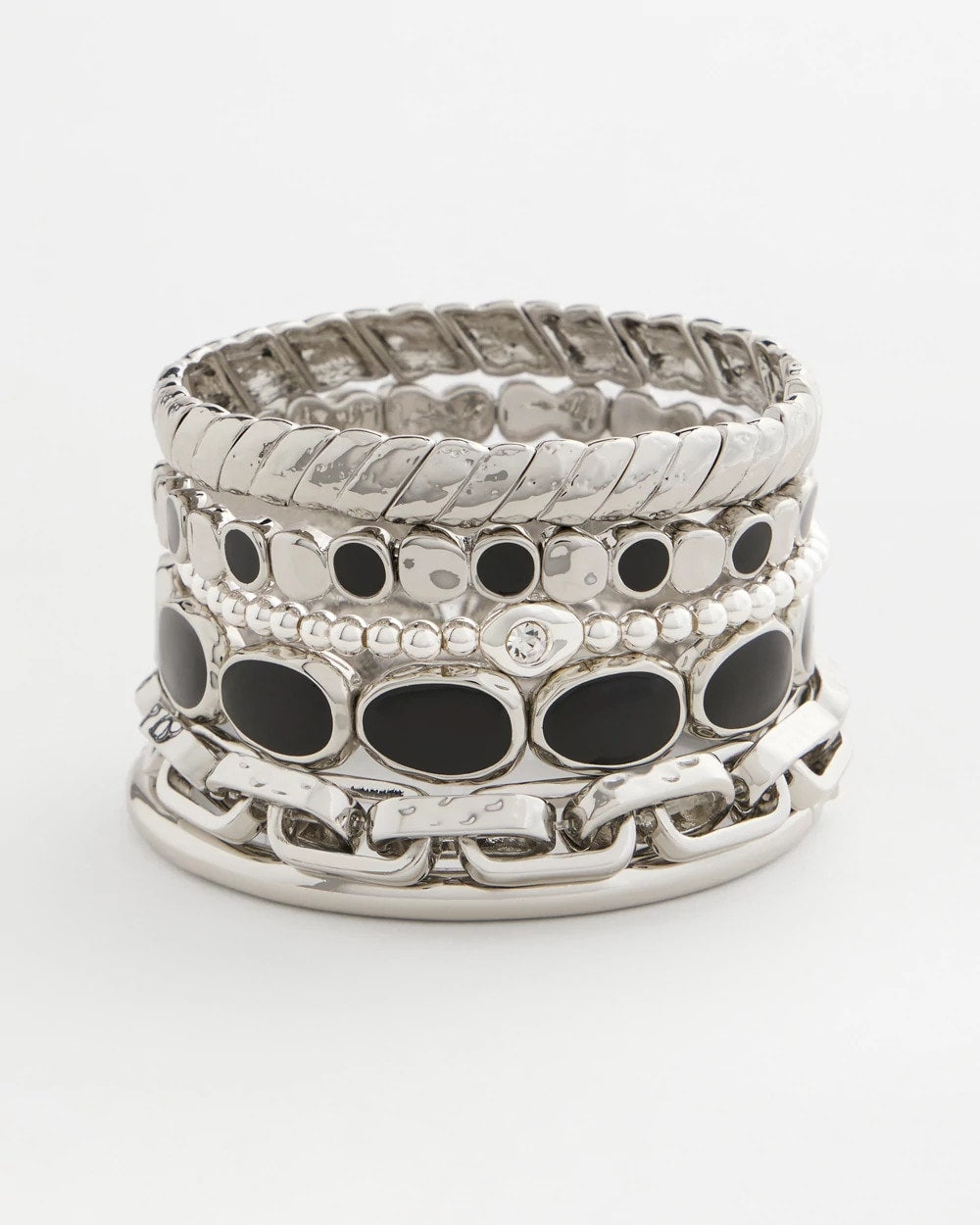 Chico's Exclusive | Black Mini Circle Stretch Bracelet