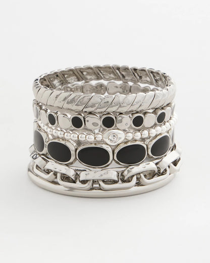 Chico's Exclusive | Black Mini Circle Stretch Bracelet