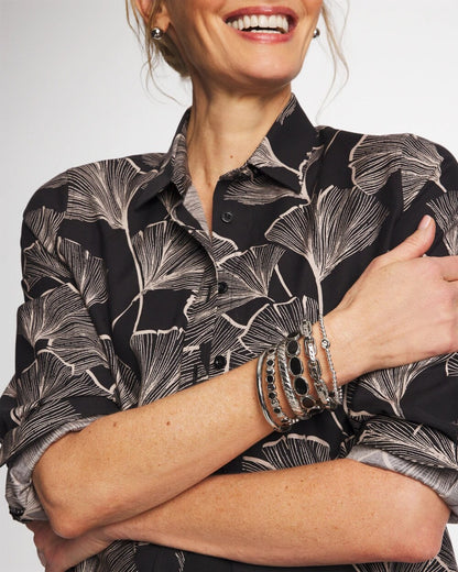 Chico's Exclusive | Black Mini Circle Stretch Bracelet