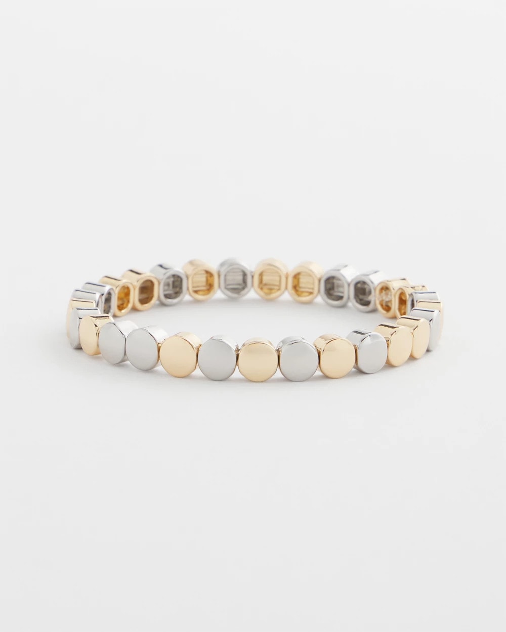 Chico's Trending | Silver & Gold Tone Round Stretch Bracelet