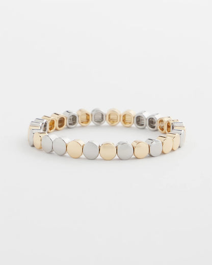 Chico's Trending | Silver & Gold Tone Round Stretch Bracelet